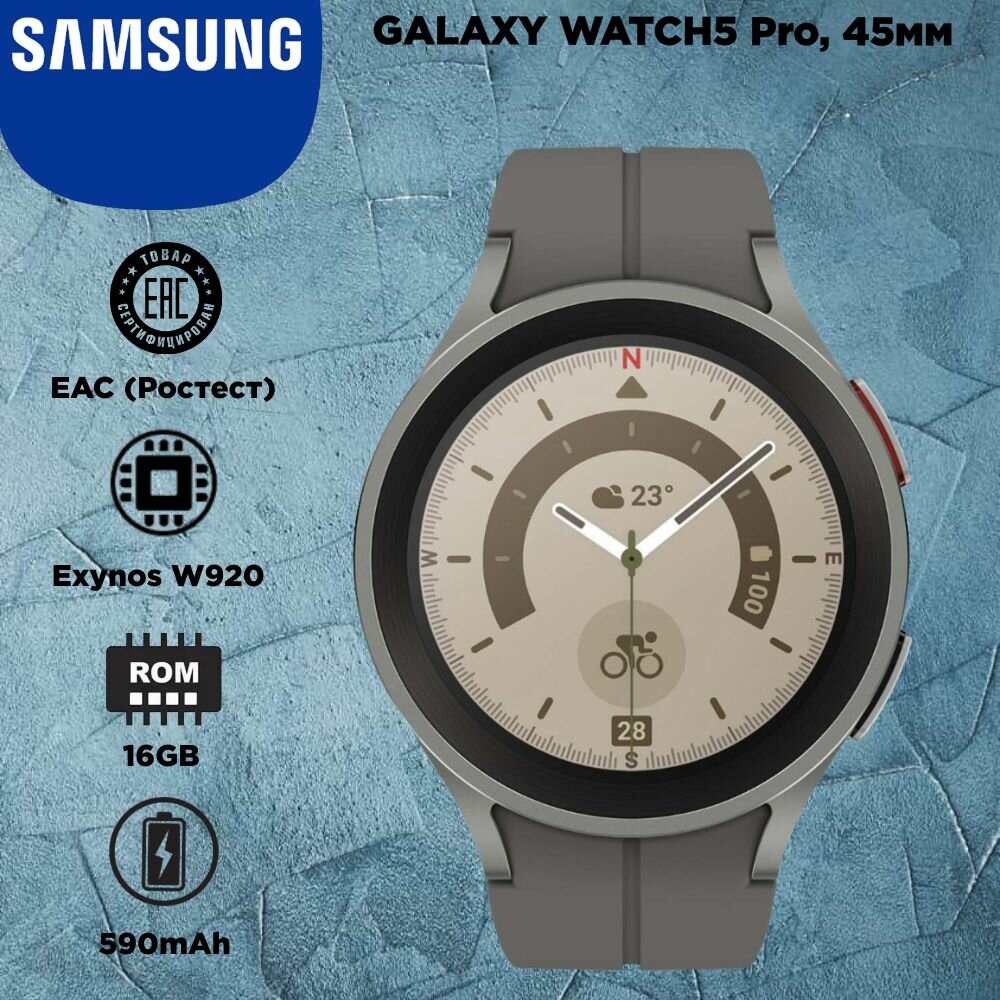 Смарт-часы Samsung Galaxy Watch5 Pro, 45мм, Grey