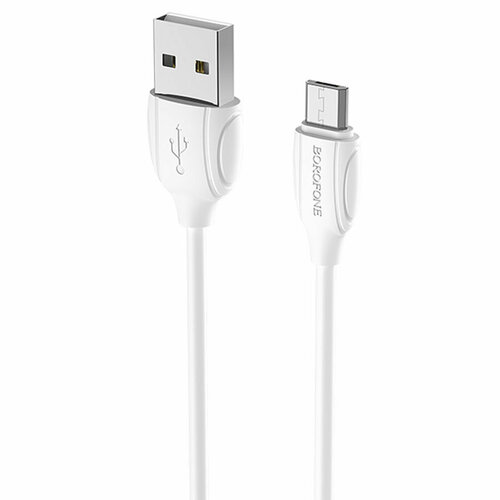 синхронная розетка Кабель USB BOROFONE BX19 Benefit USB - MicroUSB, 1.3А, 1 м, белый