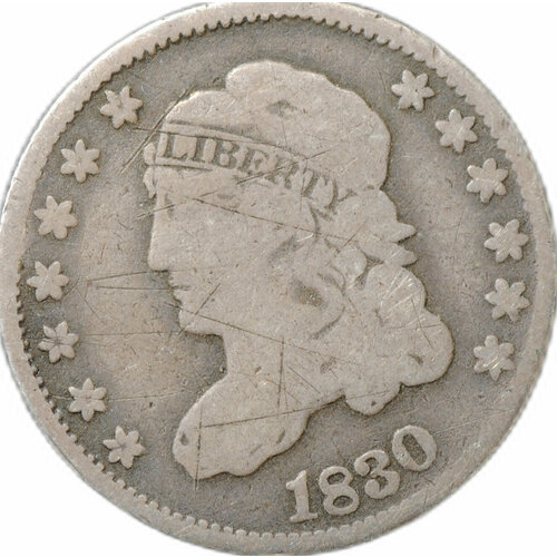 Монета 5 центов 1830 Liberty Cap Half Dime США клуб нумизмат монета 50 центов америки 1836 года серебро свобода