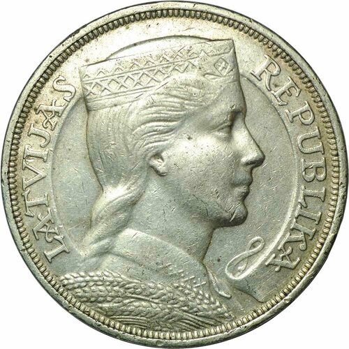 Монета 5 лат 1931 Латвия латвия 5 латов 1931 г