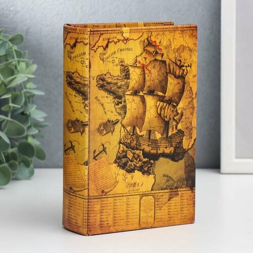 Сейф-книга кожа Морской круиз 17х11х5 см 985₽