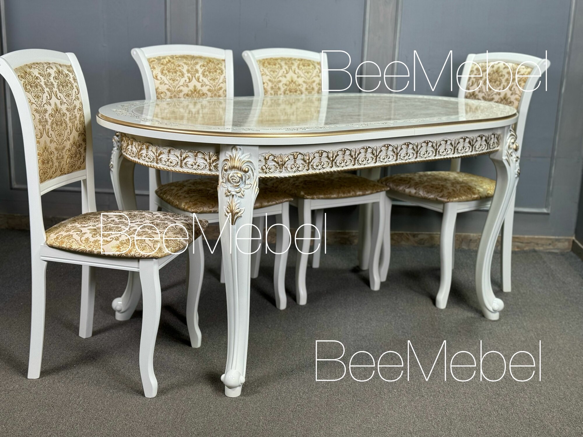 Обеденная группа, стол и 4 стула — фото 1