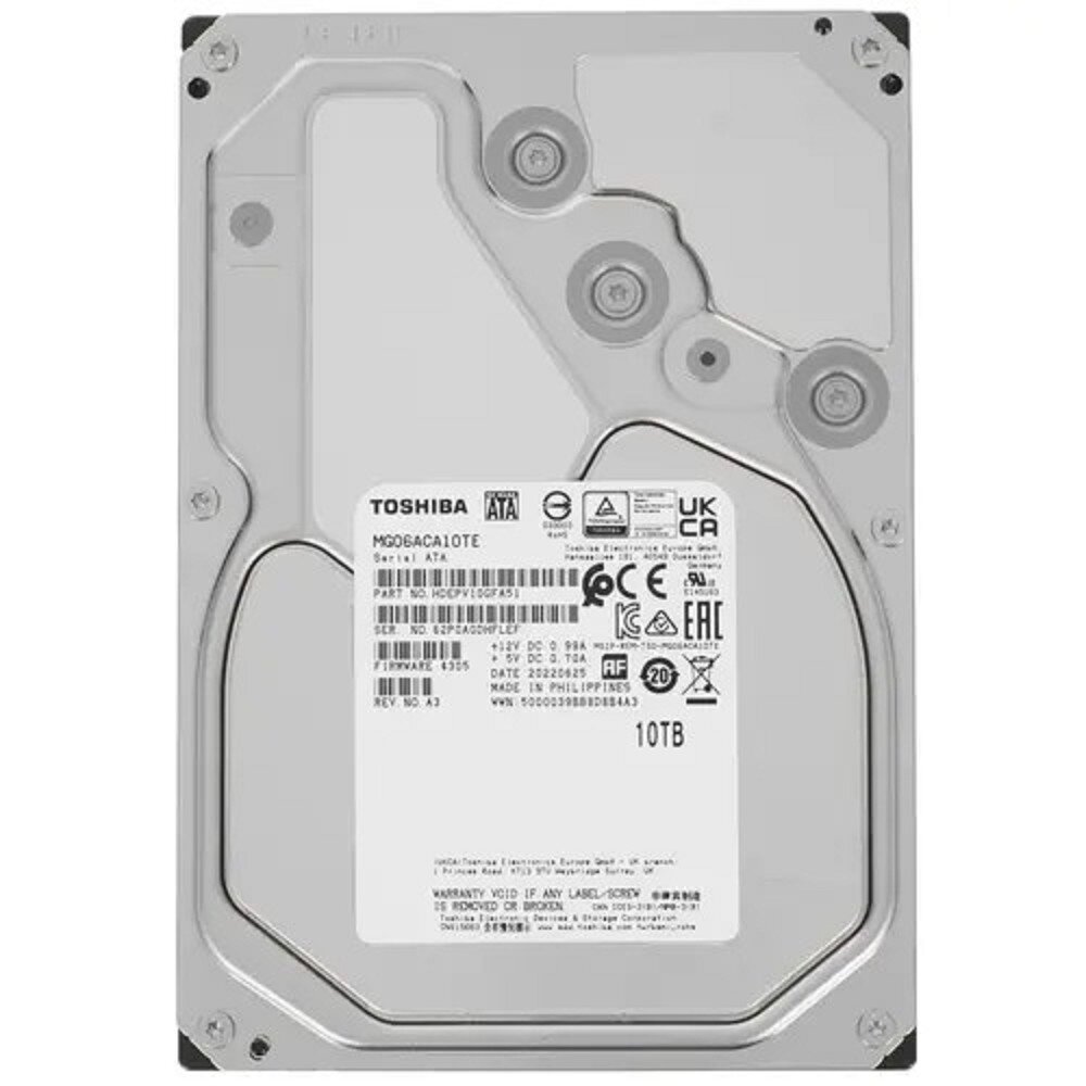 Toshiba Жесткий диск 10TB Toshiba (MG06ACA10TE) {3.5 " SATA, 7200RPM, 256MB buffer}