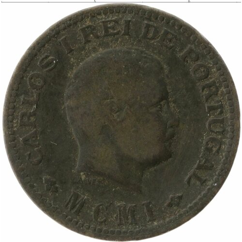 Клуб Нумизмат Монета 1/4 таньга Португальской Индии 1901 года Бронза Карлос I
