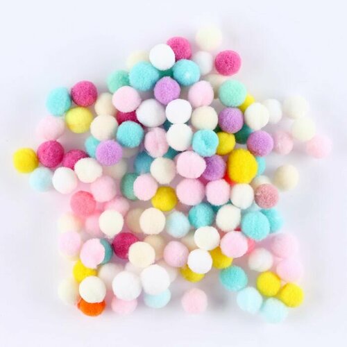 Набор текстильных деталей для декора Бомбошки набор 120 шт размер 1 шт 12 см цвет 606₽