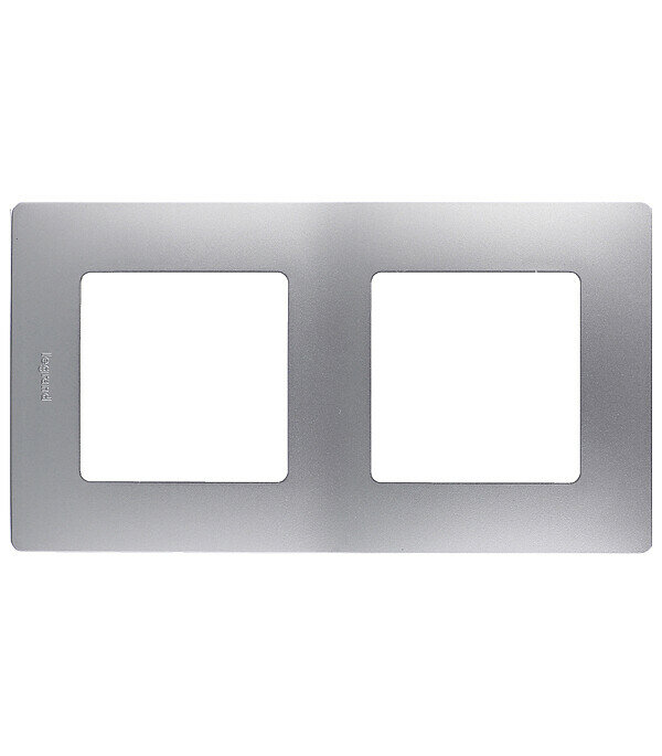 Рамка Legrand Etika двухместная алюминий (672552) Legrand 672552