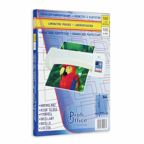 Пленка самоклеящаяся Пленка для ламинирования ProfiOffice А4, 80мкм 100шт/уп. пленка для ламинирования office kit 80х111мм 80мкм 100шт глянцевая plp80 111 80