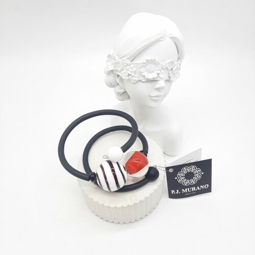 Браслет PJ Murano, стекло, коричневый, красный