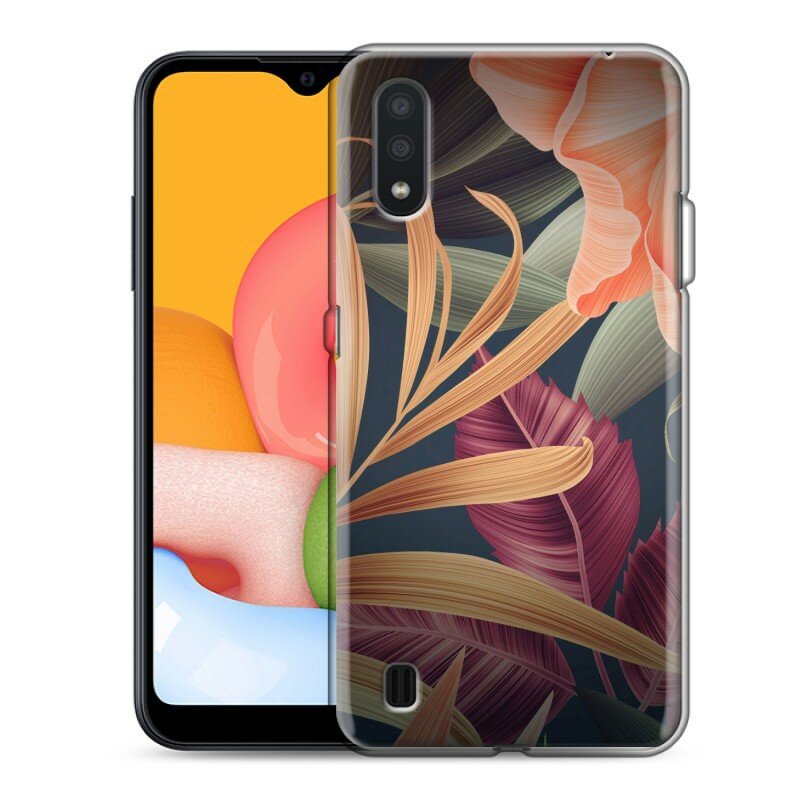 Дизайнерский силиконовый чехол для Samsung Galaxy M01 Тропические листья