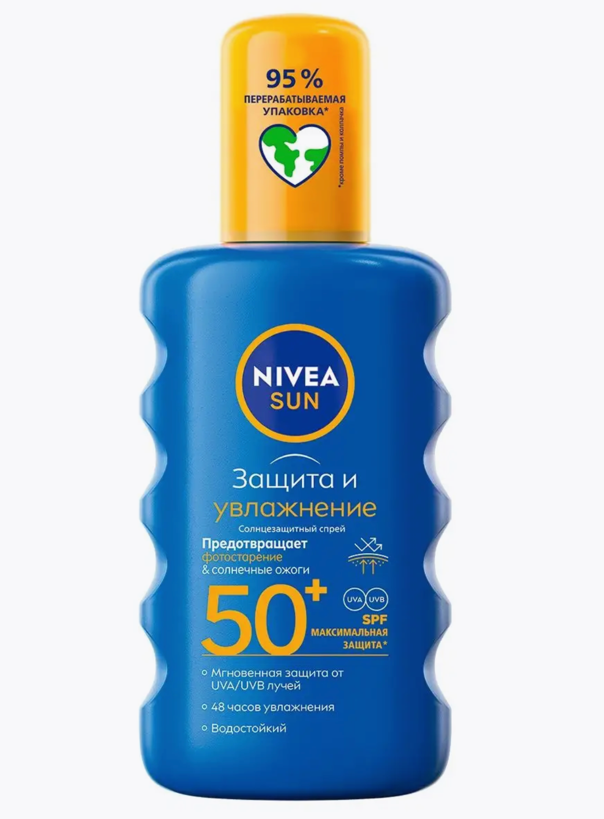Нивея / Nivea Sun Спрей солнцезащитный для тела Защита и увлажнение 50+SPF максимальная защита 200мл