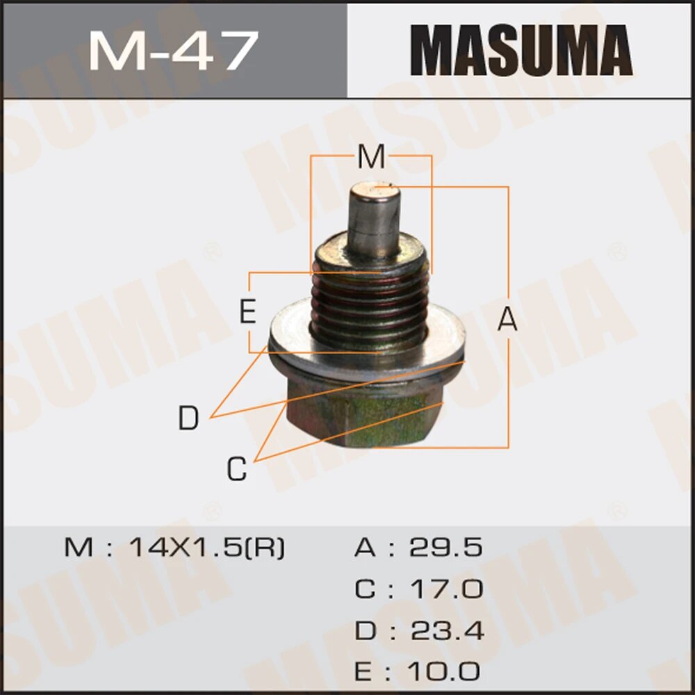 Болт маслосливной С магнитом Masuma M-47