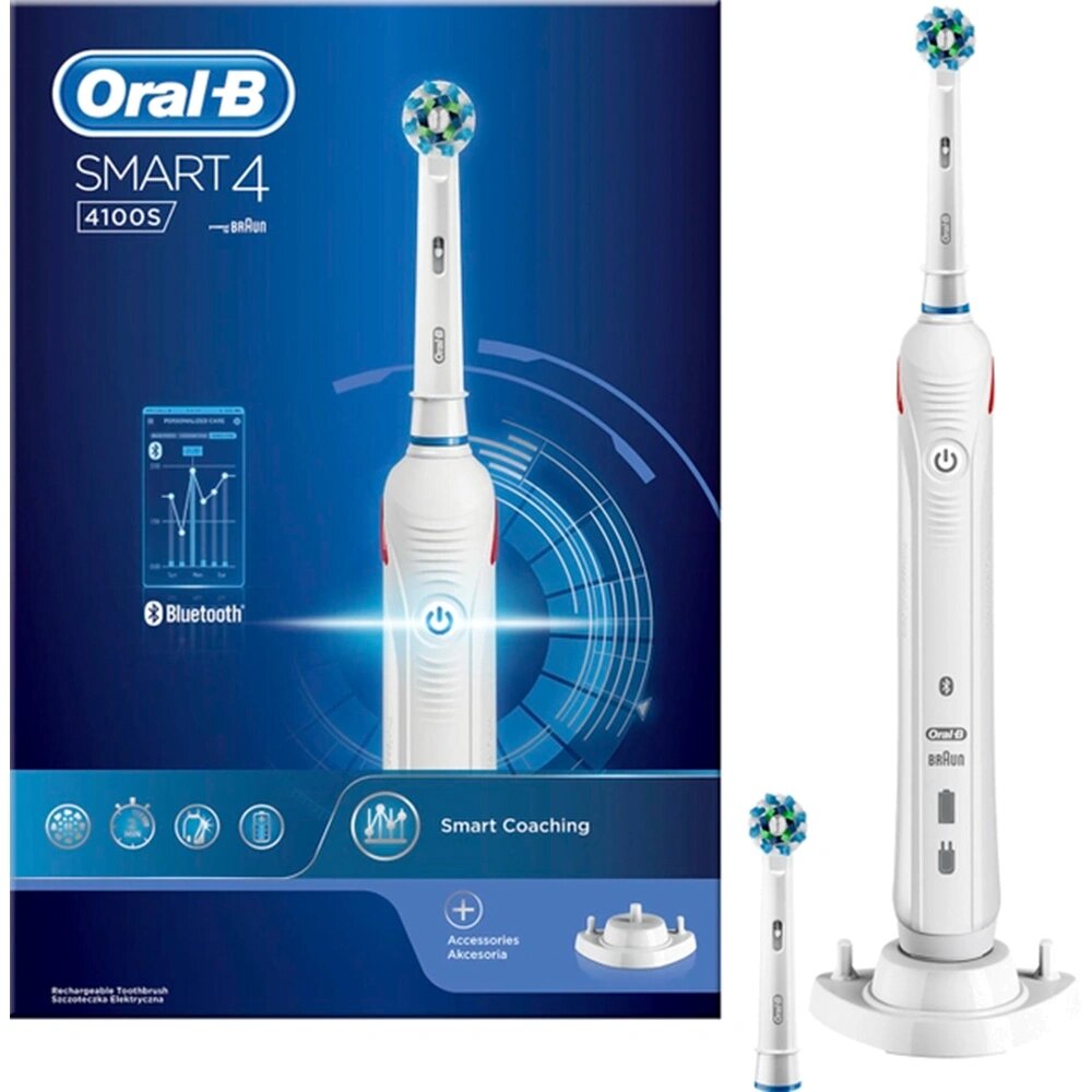 Электрическая зубная щетка Oral-B Smart 4100 Sensitive White