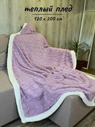 Плед 120х200см плюшевый для подростка фиолетовый (Т0115-096)