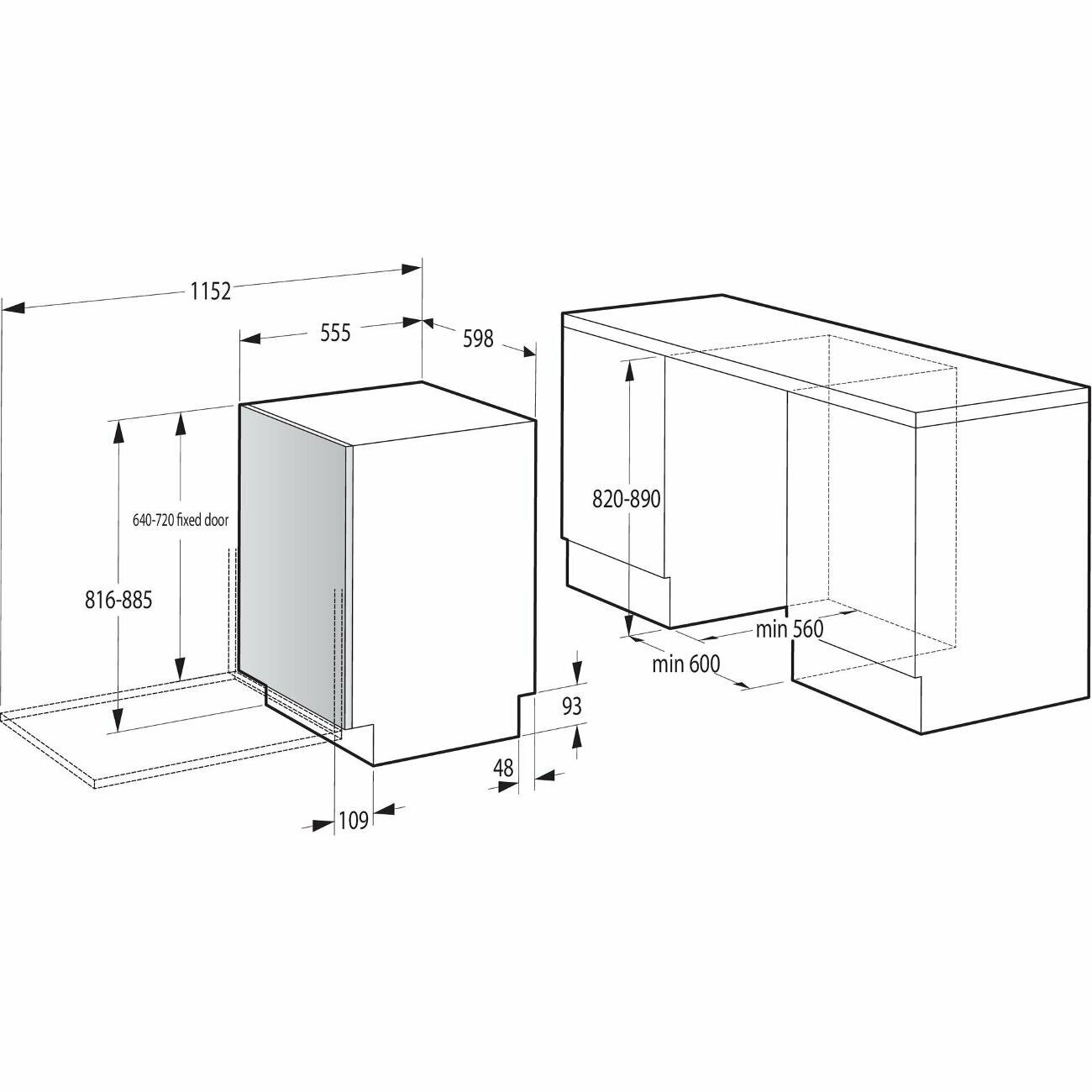 Встраиваемая посудомоечная машина 60 см Gorenje GV643D90 - фотография № 2