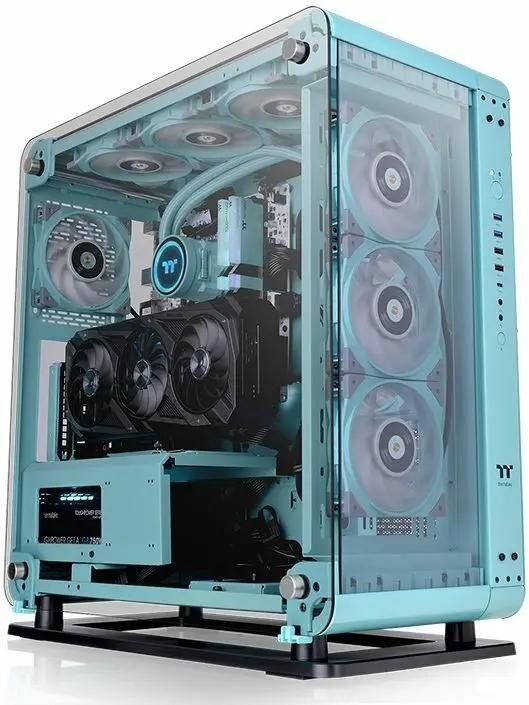 Корпус ATX Thermaltake Core P6 TG Turquoise, Full-Tower, без БП [ca-1v2-00mbwn-00]