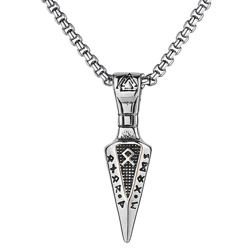 фото Комплект украшений baka&ded цепочка с кулоном меч, длина 60 см, серебряный
