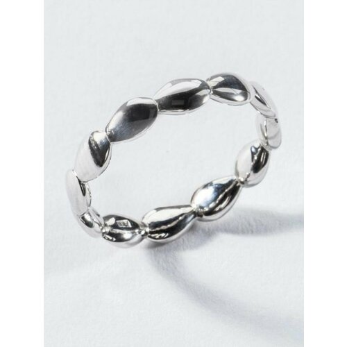 Кольцо обручальное KAPLI jewelry, серебро, 925 проба, родирование, размер 18.5, ширина 3.5 мм, серый