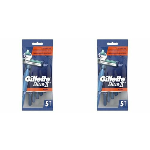 Gillette Blue2 Plus Бритвы одноразовые 5шт/уп, 2 уп многоразовый бритвенный станок gillette blue2 plus 3 шт