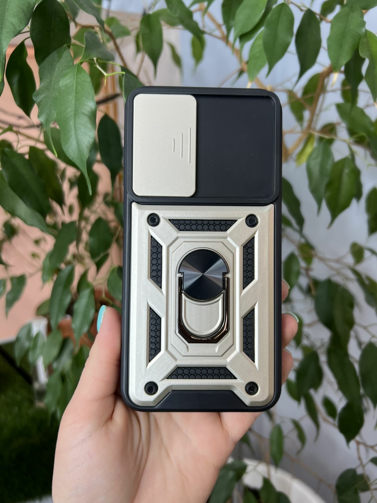 Чехол противоударный armors для Samsung A55 5G / Самсунг А55 5G с защитой камеры (Золотой) — фото 1