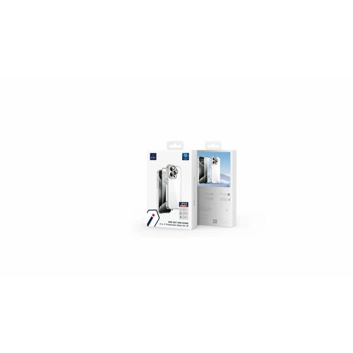 Набор защиты 3 в 1 для iPhone 15 Pro (6.1"), WiWU 3-in-1 Protection Sets (Чехол + Стекло + Стекла на камеры) серебристый, черный, белый, бесцветный