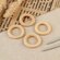 Кольца деревянные, d 2,6 / 4 см, 4 штуки для макраме и другого рукоделия