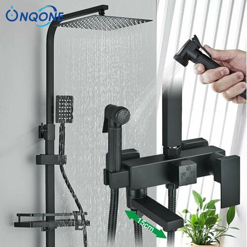 Черный 4-полосный смеситель для душа Rainfall душ горячей холодной воды смеситель 7500₽