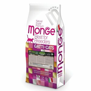 Сухой корм Monge Cat BWild GRAIN FREE для взрослых крупных кошек, беззерновой, из мяса буйвола 10 кг