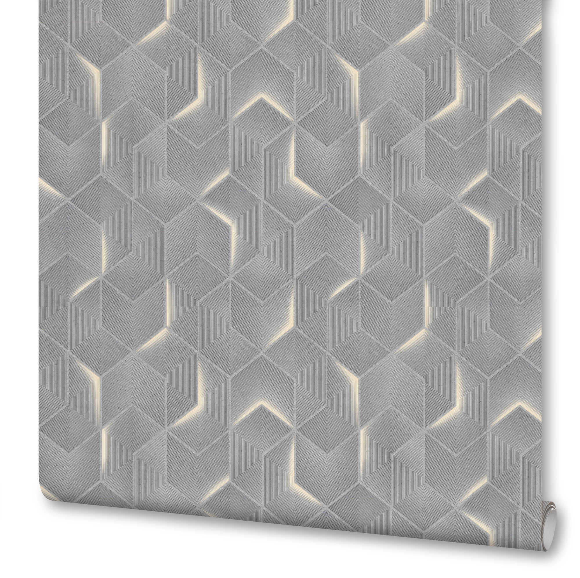 фото Обои флизелиновые Артекс Квантум темно-серые 1.06 м 11070-05