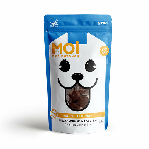 Лакомство для собак MOI медальоны из мяса утки 85г 439₽