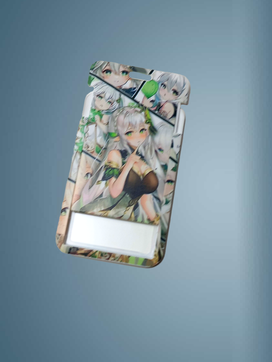 Чехол для бейджа Melody, на ленте, пластик, вертикальное крепление, коричнево-зеленый — фото 1