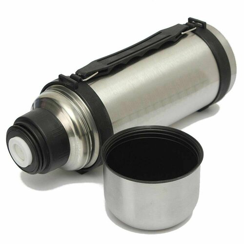 Термос С ручкой, Крышка-чашка, Кнопка-клапан, 0.5 л