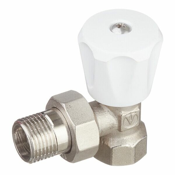 Клапан (вентиль) регулирующий ручной угловой Valtec (VT.007. LN.04) 1/2 НР(ш) х 1/2 ВР(г) для радиатора