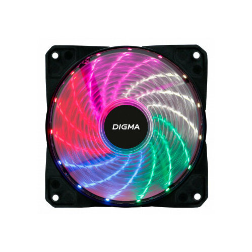 Вентилятор Digma DFAN-FRGB2 3-pin 4-pin(Molex)24dB 160gr LED Ret вентилятор digma dfan frgb2 размер 120x120x25мм