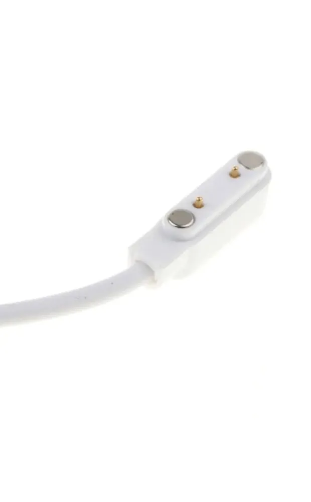 Магнитная зарядка USB белый кабель для смарт умных детских GPS часов Smart Baby Watch ELARI Aimoto GEOZON JetKids Wonlex (2 pin 762 mm)
