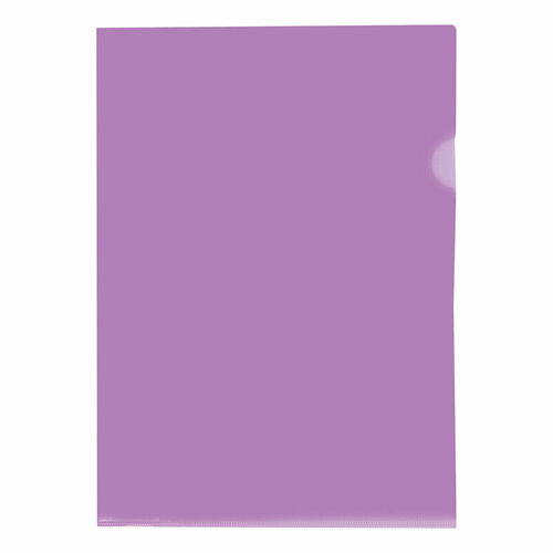 Папка-уголок OfficeSpace А4, 150мкм, пластик, прозрачная фиолетовая (60 шт)