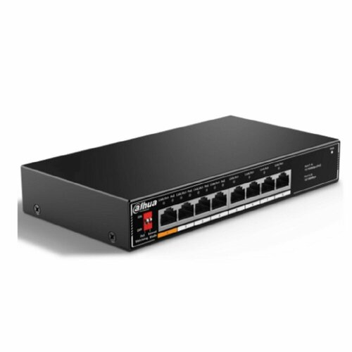 DAHUA Коммутаторы DH-SF1008LP 8-портовый неуправляемый коммутатор с РоЕ 4xRJ45 100Mb PoE 4xRJ45 100Mb суммарно 60Вт коммутация 18 Гбит с 3790₽