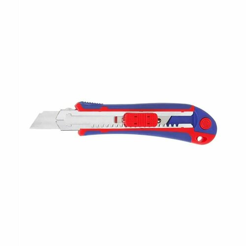 фото Нож workpro wp212011 двухкомпонентный корпус с выдвижным лезвием 50 мм, 5 лезвий в комплекте