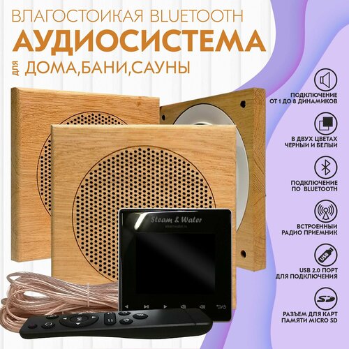 Акустика для хамама, сауны, бани, бассейна SW 3 black SAUNA (квадрат)