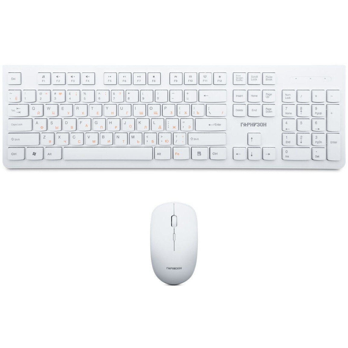 Беспроводной комплект клавиатура + мышь Гарнизон GKS-140 2.4ГГц белый