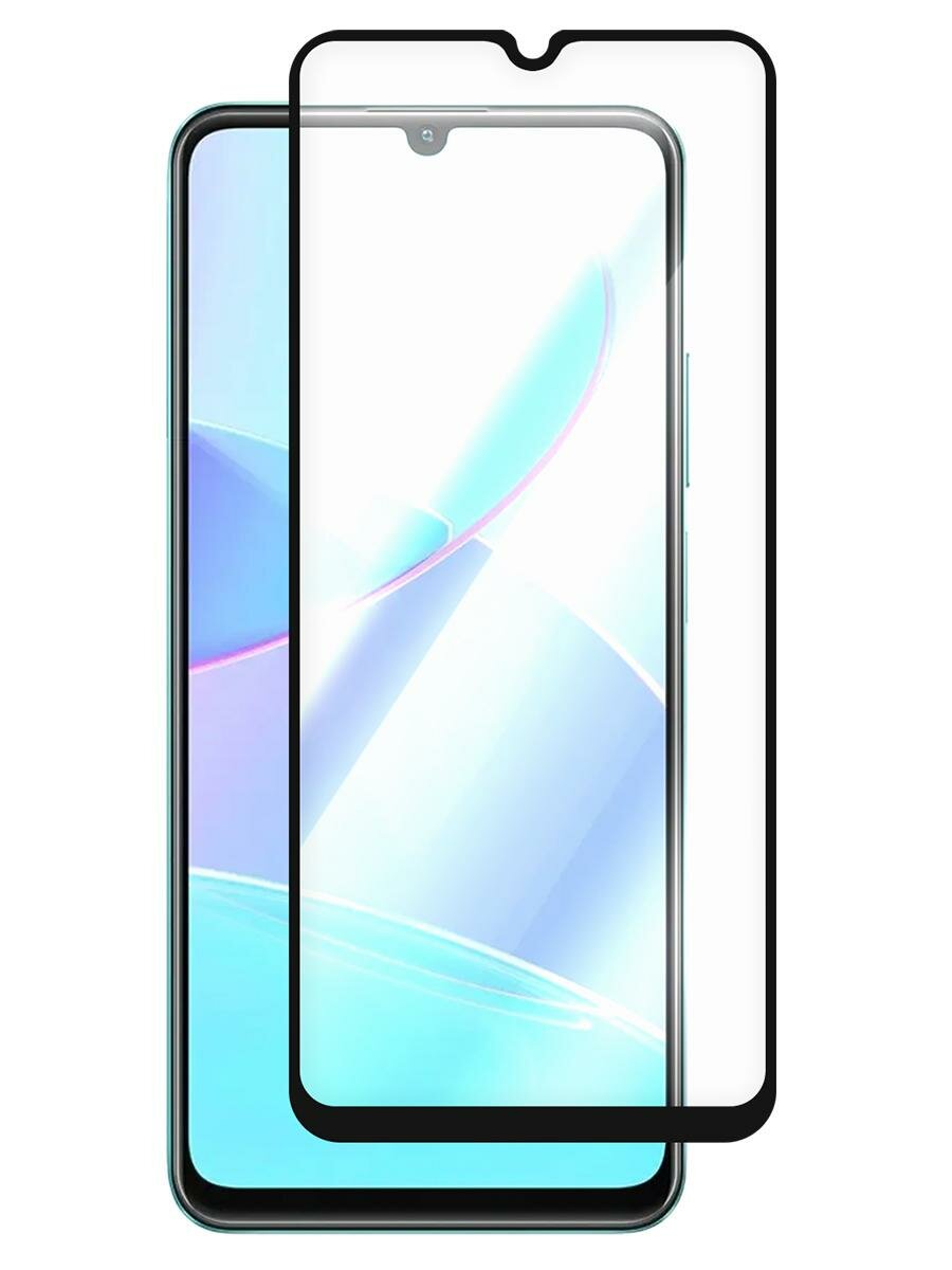 Стекло защитное Full Glue Premium Krutoff для Realme C61 черное — фото 1