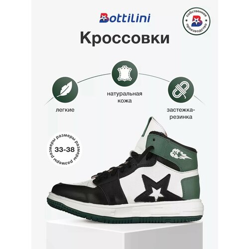 фото Кроссовки bottilini, размер 38, зеленый