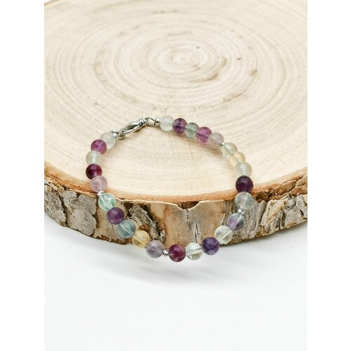 Браслет, размер 17 см, фиолетовый, серебристый