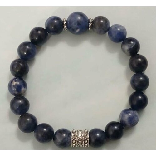 Браслет, содалит, 1 шт., размер 14 см, черный, синий