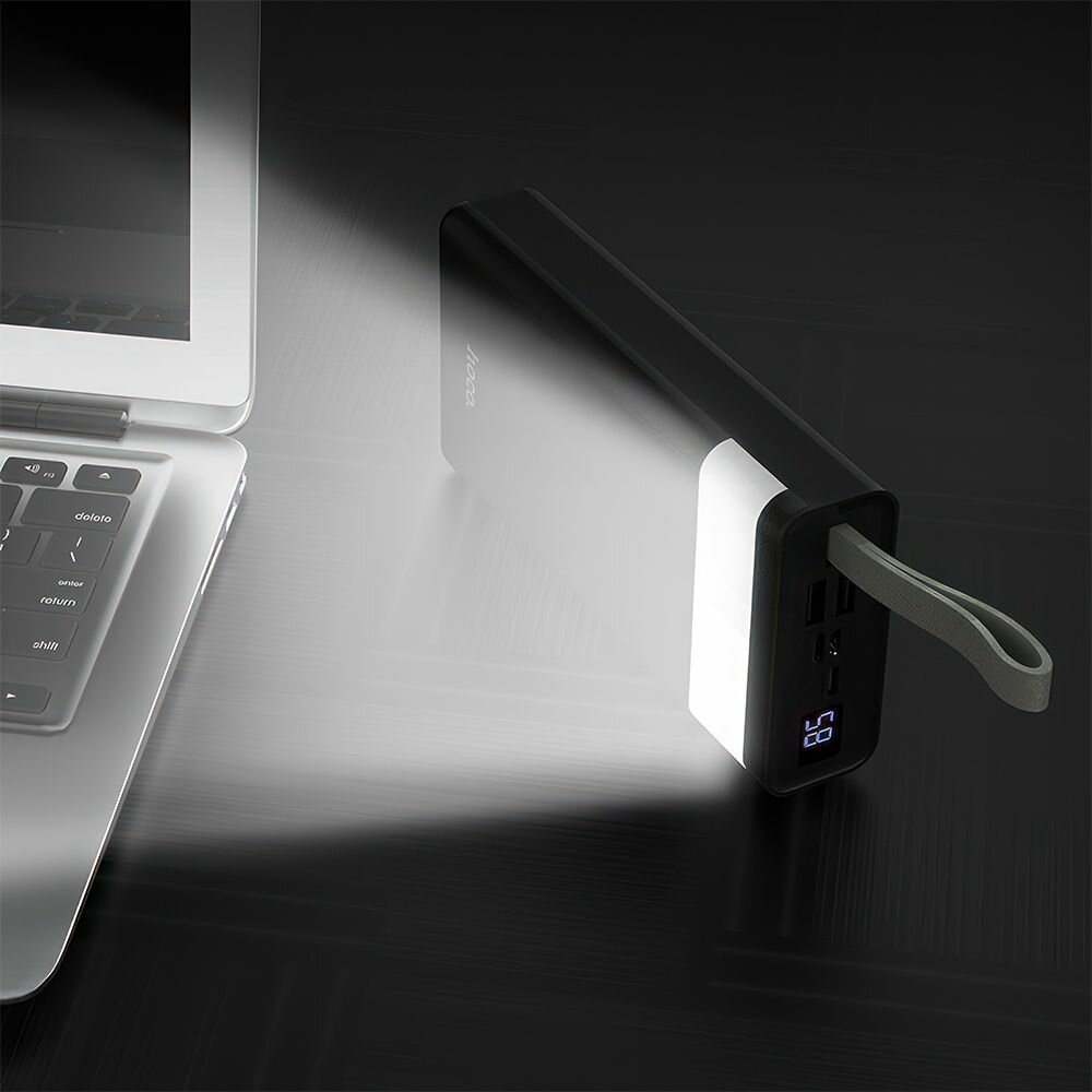 Внешний АКБ HOCO J73 Powerful 30000 mAh, 2xUSB, 1xUSB-C, 2А, LED дисплей, Li-Pol (черный)