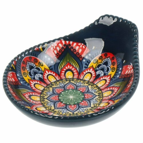 Салатник фарфор 12х10х3 см с ручкой Arabesque 860087 синий 420₽