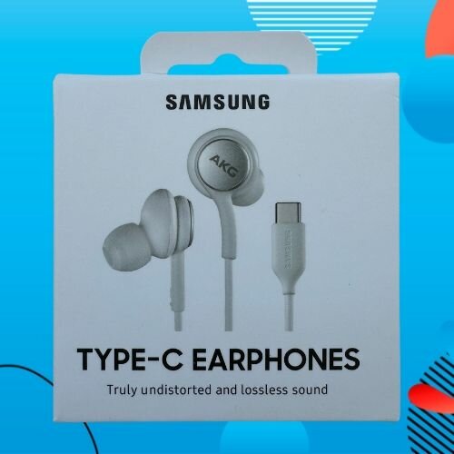 Наушники гарнитура для смартфонов Samsung AKG Type-C с микрофоном белые оригинал