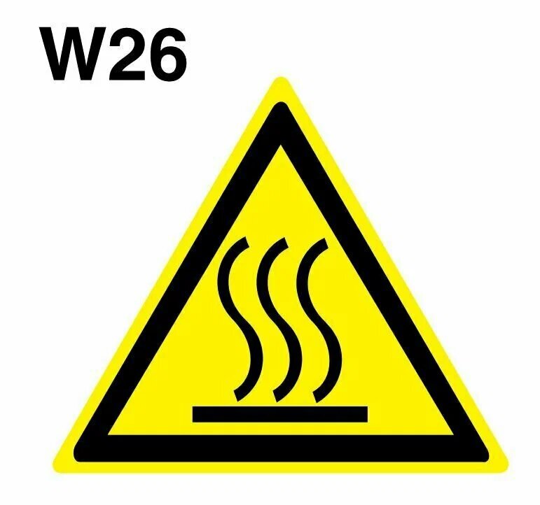 W26 Осторожно. Горячая поверхность (Пленка 200х200)
