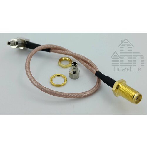 Пигтейл SMA мама - CRC9/TS9 угловой (два разъёма), 15см