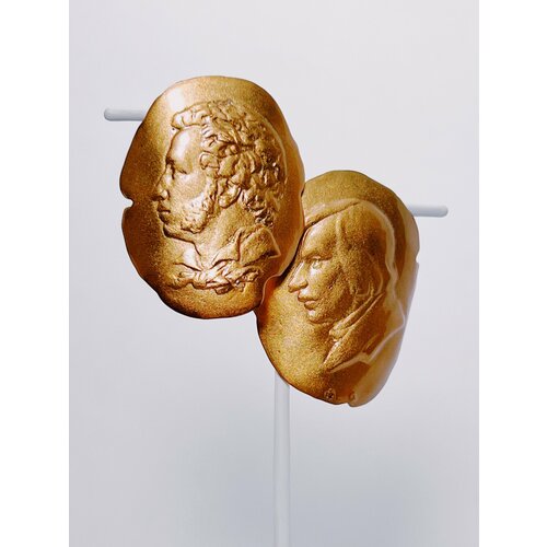 Серьги Братья Глазуновы, желтое серебро, золото, 925 проба, золочение, размер 35 мм, длина 3.5 см, , золотистый