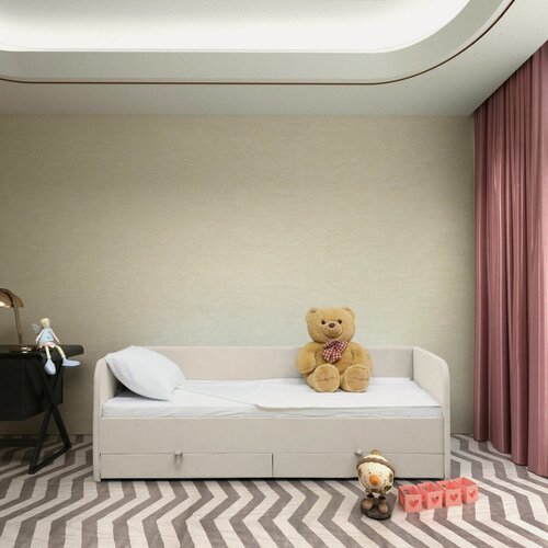 Изображение товара Кровать детская М-Стиль "Софт" 190х80 см, бежевая на ортопедическом основании с ящиками для хранения